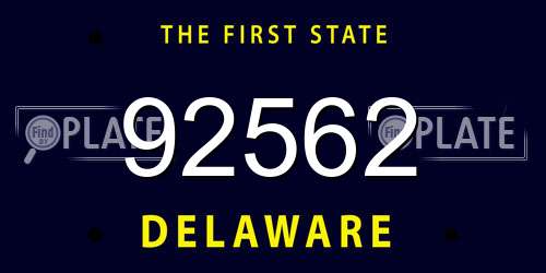92562 Delaware License Plate