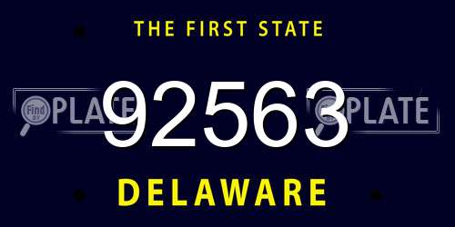 92563 Delaware License Plate