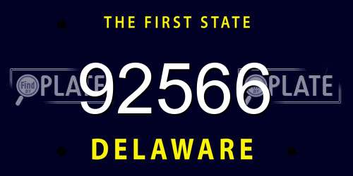 92566 Delaware License Plate