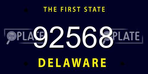 92568 Delaware License Plate