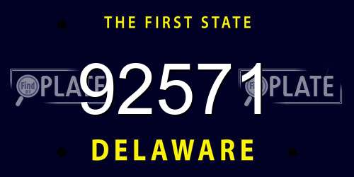 92571 Delaware License Plate