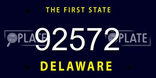 92572 Delaware License Plate