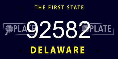 92582 Delaware License Plate