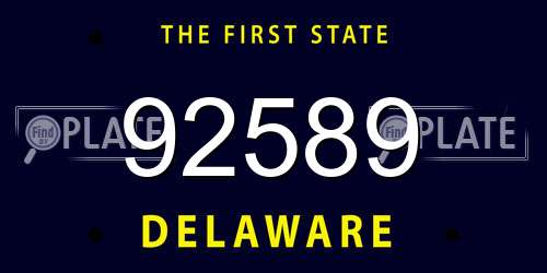 92589 Delaware License Plate