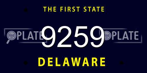 9259 Delaware License Plate