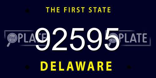 92595 Delaware License Plate