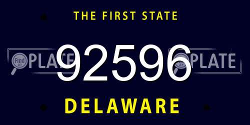 92596 Delaware License Plate