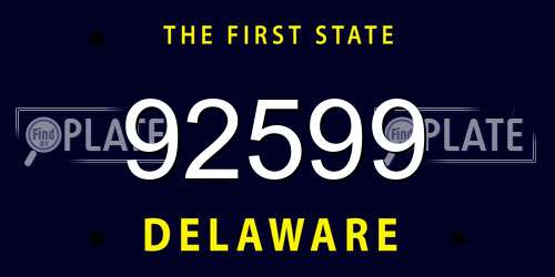 92599 Delaware License Plate