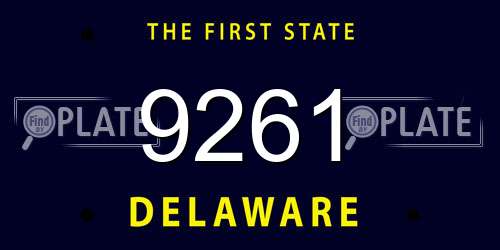 9261 Delaware License Plate