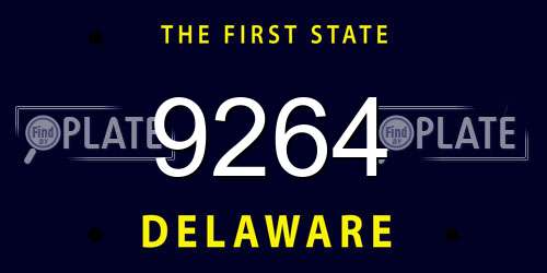 9264 Delaware License Plate