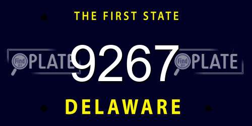 9267 Delaware License Plate