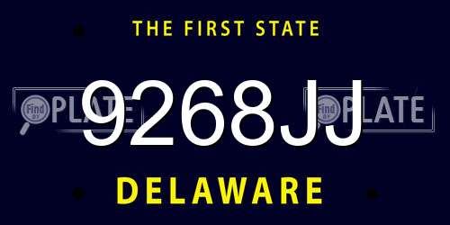 9268JJ Delaware License Plate