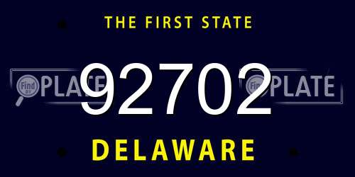 92702 Delaware License Plate