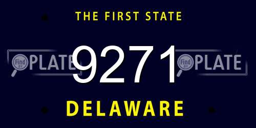 9271 Delaware License Plate