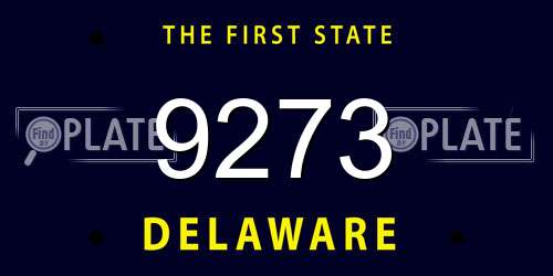9273 Delaware License Plate