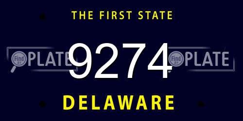9274 Delaware License Plate
