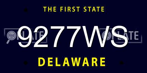 9277WS Delaware License Plate