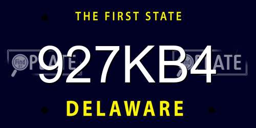 927KB4 Delaware License Plate