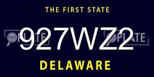 927WZ2 Delaware License Plate