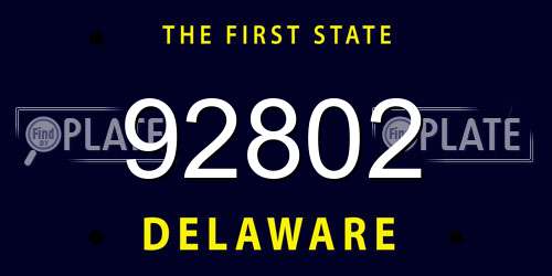 92802 Delaware License Plate