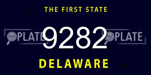 9282 Delaware License Plate