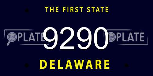 9290 Delaware License Plate