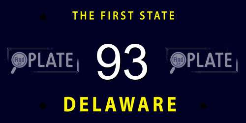 93 Delaware License Plate