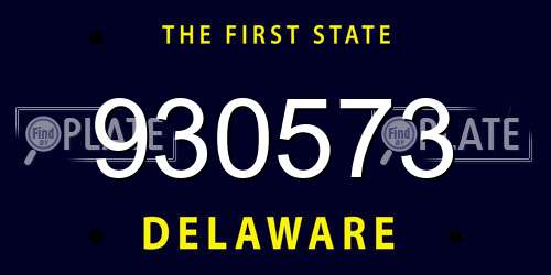 930573 Delaware License Plate