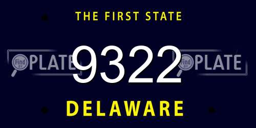 9322 Delaware License Plate