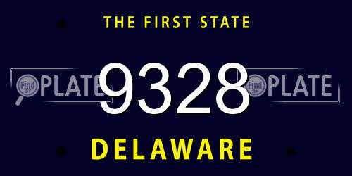 9328 Delaware License Plate