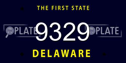 9329 Delaware License Plate