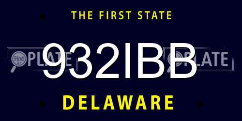 932IBB Delaware License Plate