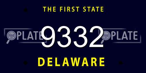 9332 Delaware License Plate
