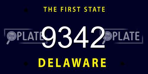 9342 Delaware License Plate