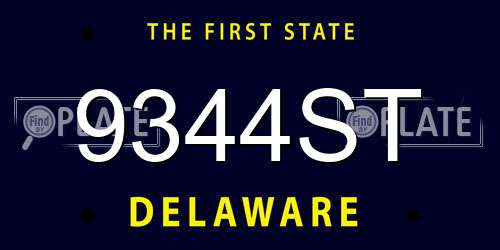9344ST Delaware License Plate