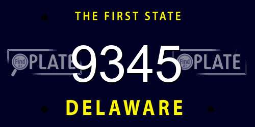 9345 Delaware License Plate