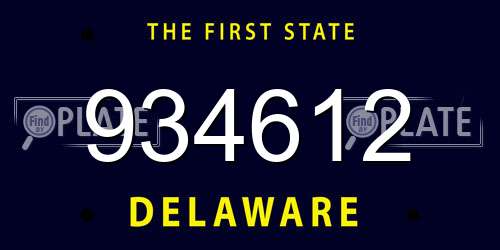 934612 Delaware License Plate