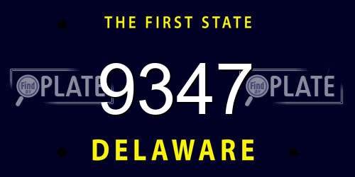 9347 Delaware License Plate