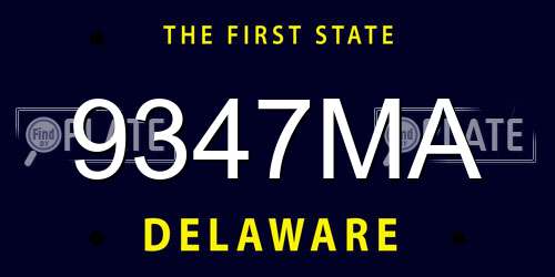 9347MA Delaware License Plate