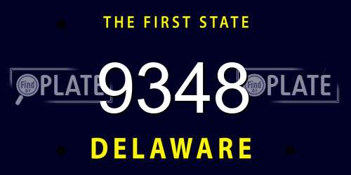 9348 Delaware License Plate