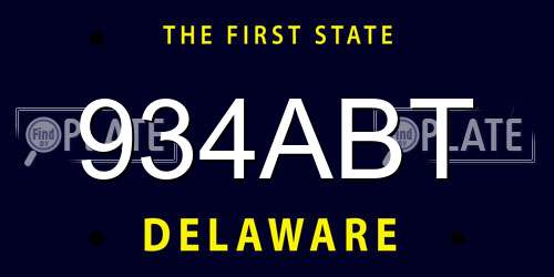934ABT Delaware License Plate