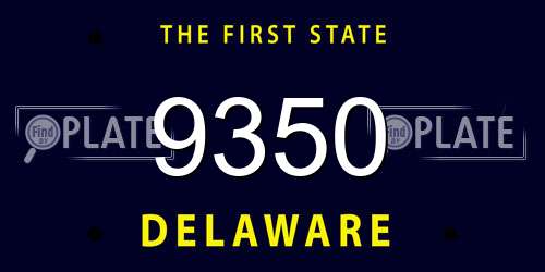 9350 Delaware License Plate