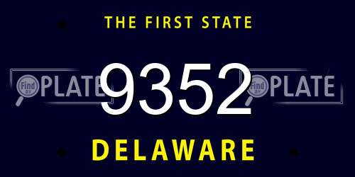 9352 Delaware License Plate