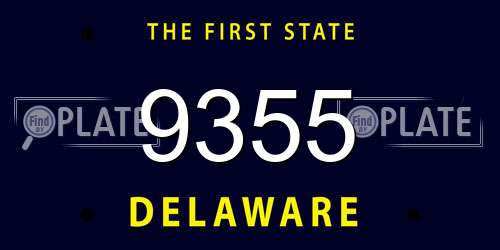 9355 Delaware License Plate