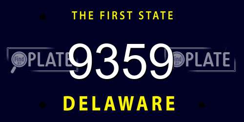 9359 Delaware License Plate