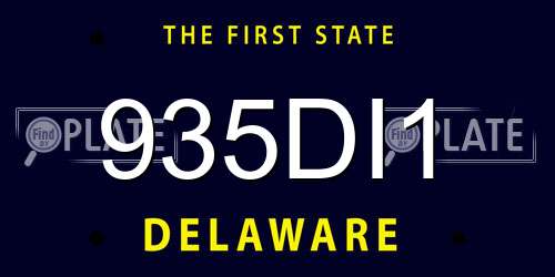 935DI1 Delaware License Plate
