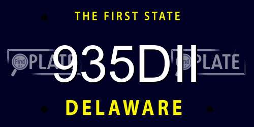 935DII Delaware License Plate