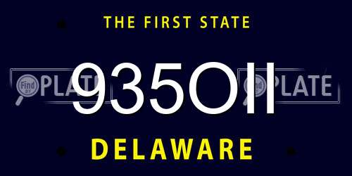 935OII Delaware License Plate