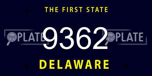 9362 Delaware License Plate