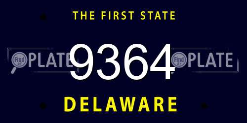 9364 Delaware License Plate